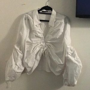 Crop top puffer shirt
